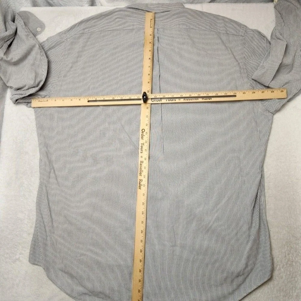Ralph Lauren Shirt Mens‎ XL Blue Striped Button-Up Blake 100% Cotton Pony